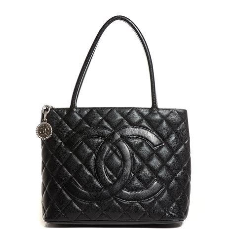 chanel quilted caviar tote